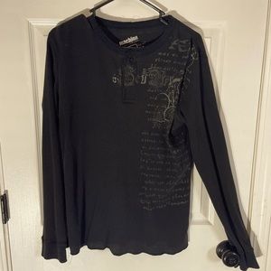 Machine long sleeve dragon print shirt. Size is large.